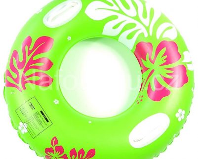 Zelený nafukovací kruh do vody s květinami 75 cm